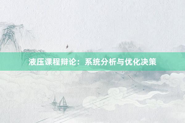 液压课程辩论：系统分析与优化决策
