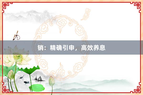 销：精确引申，高效养息